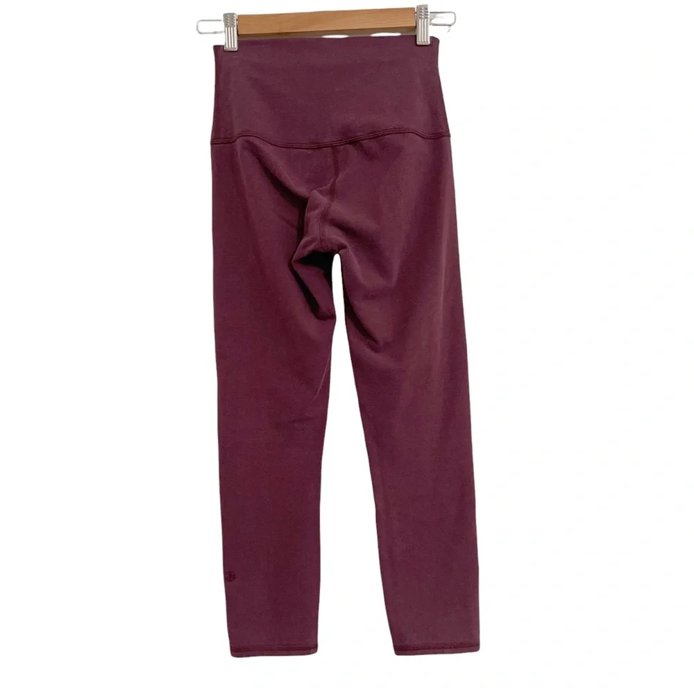 Lululemon Crop Maroon Burgundy Yoga Leggings 2